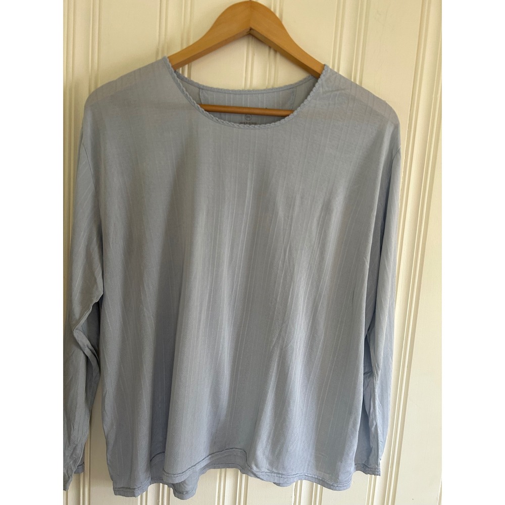 Eddie Bauer 100% Silk Pointelle Thermal Base Layer Set Lt Blue XXL Long Sleeve - Picture 3 of 9